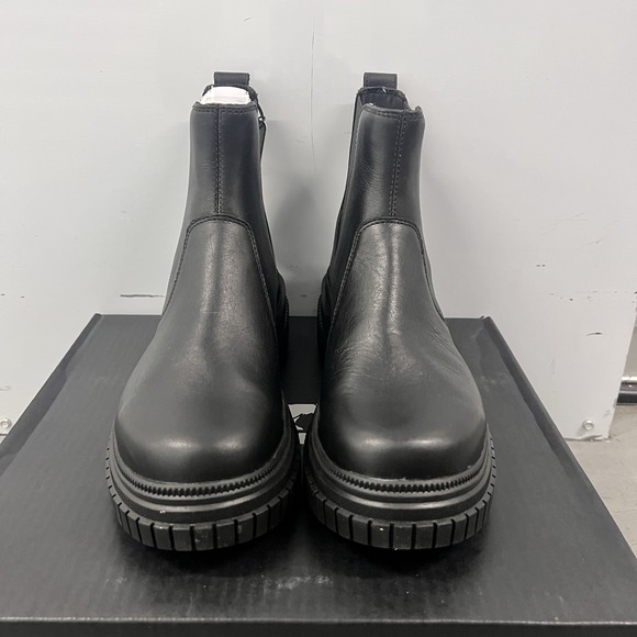 SOREL Ona Ave Chelsea Boot WP Black Women's Size 10 Waterproof Leather Lug Sole - Picture 4 of 8